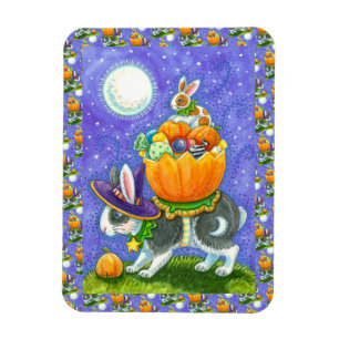 HALLOWEEN BUNNEN, KANDKORN, FARBENFARBIG MAGNET