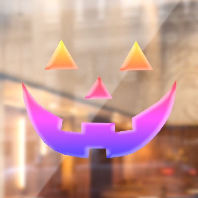 Halloween buntes Nebel lila Kürbislaterne Spaß Fensteraufkleber (Blatt 2)