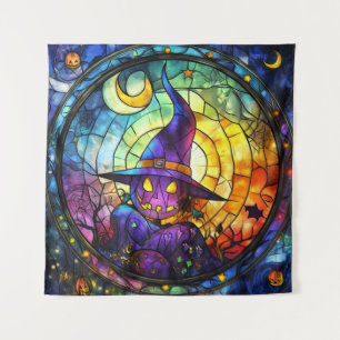 Halloween-Buntglas-Steampunk-Kunst-Tapete Wandteppich