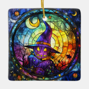 Halloween-Buntglas-Steampunk-Schmuck Keramikornament