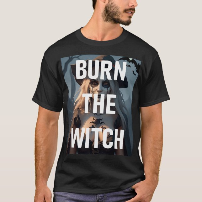 Halloween Burn the Hexe T-Shirt (Vorderseite)