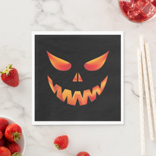 Halloween Burning Pumpkin Face Serviette