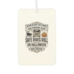 Halloween Busfahrer Gruseliges Vintage Gravur-Shir Autolufterfrischer