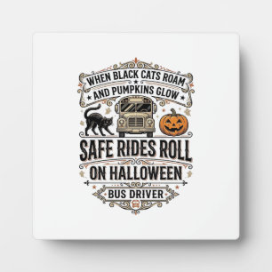 Halloween Busfahrer Gruseliges Vintage Gravur-Shir Fotoplatte