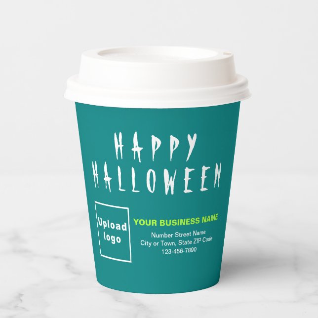 Halloween Business Aquamarin Paper Cup Pappbecher (Vorderseite)