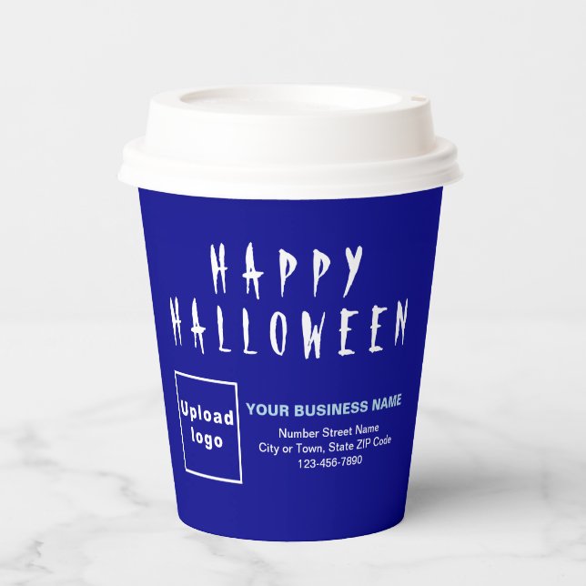 Halloween Business Blue Paper Cup Pappbecher (Vorderseite)