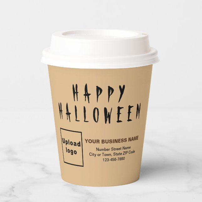 Halloween Business Light Brown Paper Cup Pappbecher (Vorderseite)