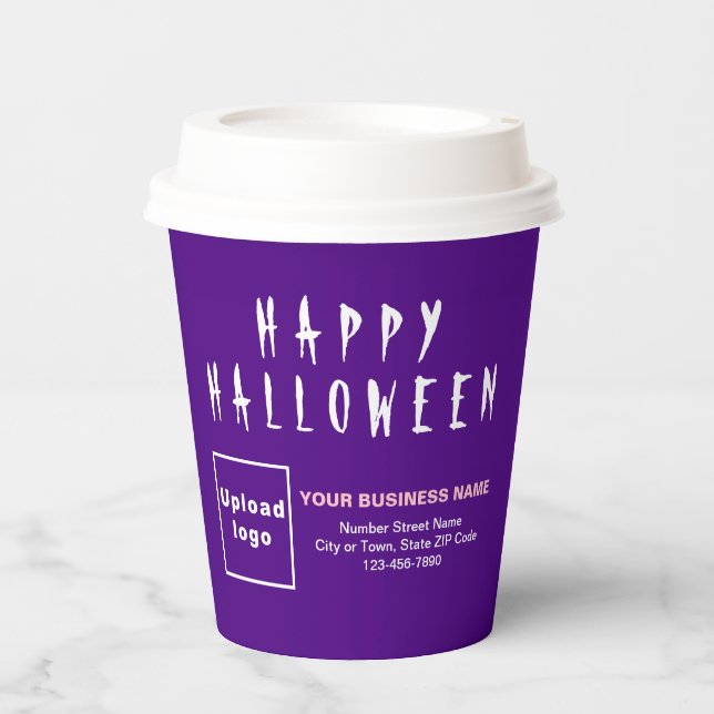 Halloween Business Lila Paper Cup Pappbecher (Vorderseite)