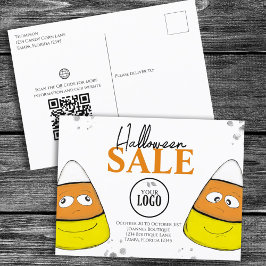 Halloween Business Logo Werbung QR Code Bonbons Postkarte