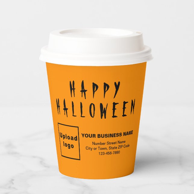 Halloween Business Orange Paper Cup Pappbecher (Vorderseite)