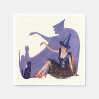Halloween Button Up Girl Hexe Party Serviette