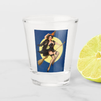 Halloween Button Up Girl Hexe Schnapsglas