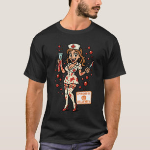 Halloween Button-Up Nurse - Creepischer Niedlicher T-Shirt