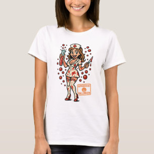 Halloween Button-Up Nurse - Creepischer Niedlicher T-Shirt