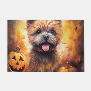 Halloween Cairn Terrier mit Pumpkins Beängstigend Fußmatte
