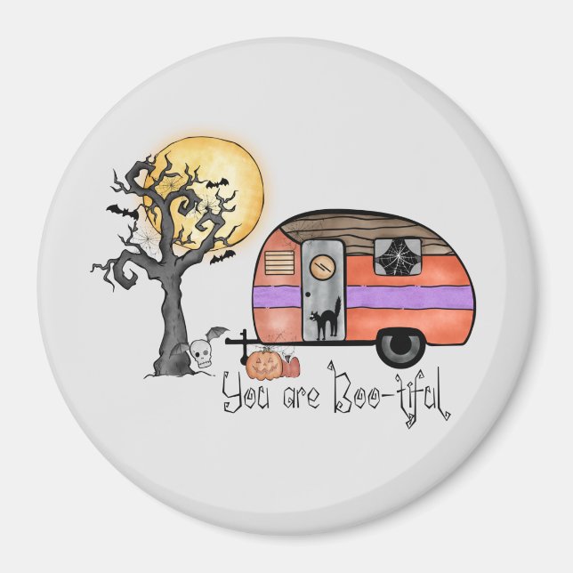 Halloween-Camping | Du bist schwach Magnet (Vorne)