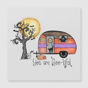 Halloween-Camping   Du bist schwach Magnetkarte