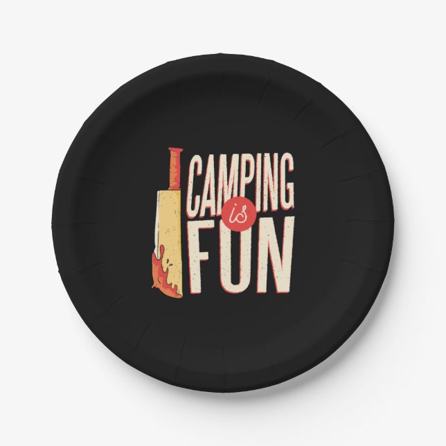 Halloween-Camping Pappteller (Vorderseite)