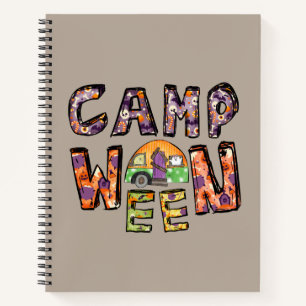 Halloween-Camping Wortpuffer Notizbuch