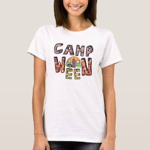 Halloween-Camping Wortpuffer T-Shirt