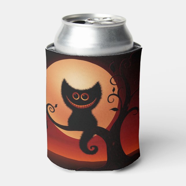 Halloween Can Cooler/Black Cat Dosenkühler (Kanne Vorderseite)