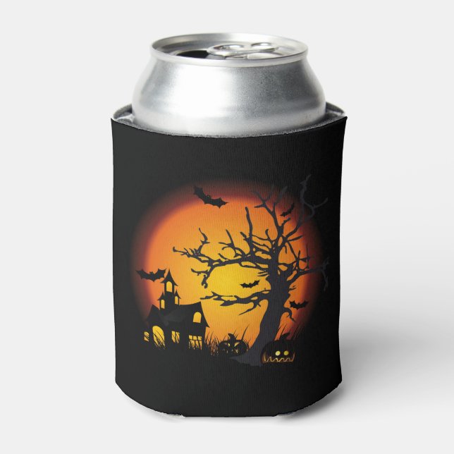 Halloween Can Cooler/Spuk Szene Dosenkühler (Kanne Vorderseite)