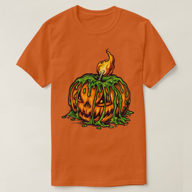 Halloween Candle Scary Jack O Lantern  T-Shirt (Design vorne)
