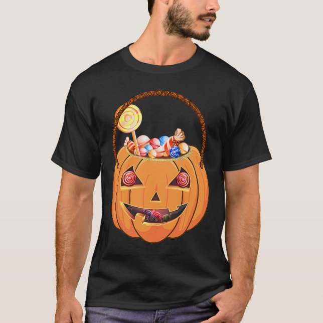 Halloween Candy Basket Pumpkin-Kostüm T-Shirt (Vorderseite)