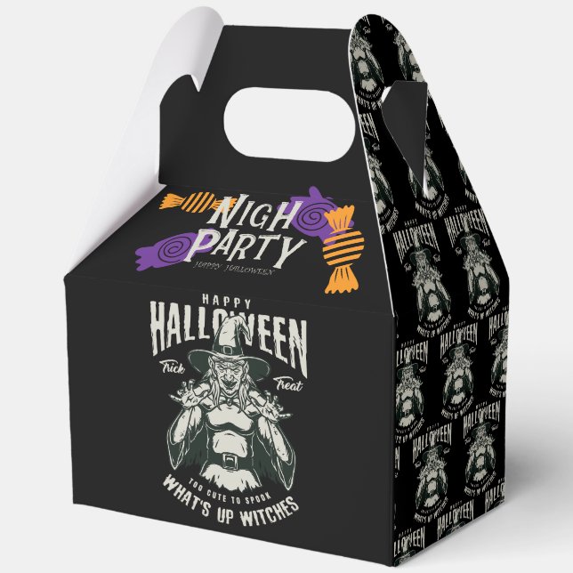 Halloween Candy Box mit Hexendesign Geschenkschachtel (Vorderseite)