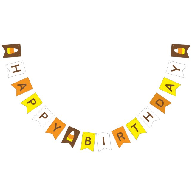 Halloween Candy Corn Happy Birthday Banner (Alle)