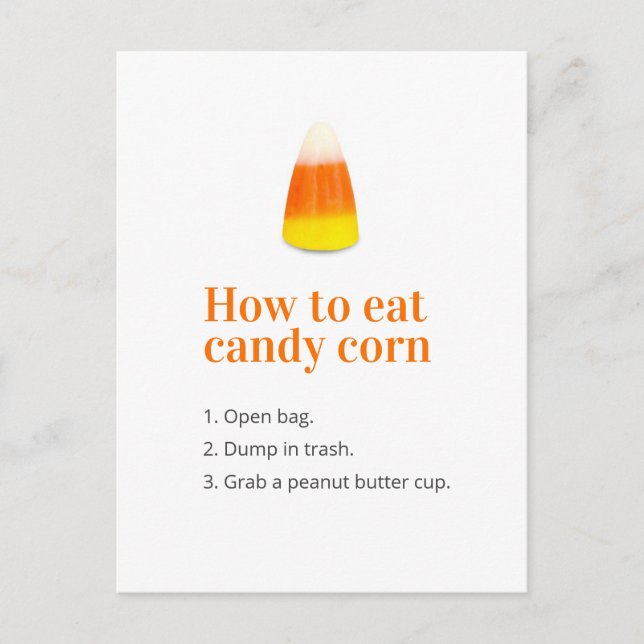 Halloween Candy Corn Joke Postkarte (Vorderseite)