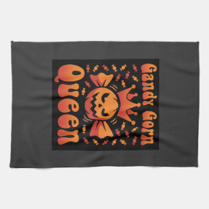 Halloween Candy Corn Königin Retro Vektor Design Geschirrtuch