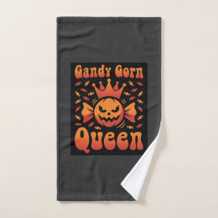 Halloween Candy Corn Königin Retro Vektor Design Handtuch