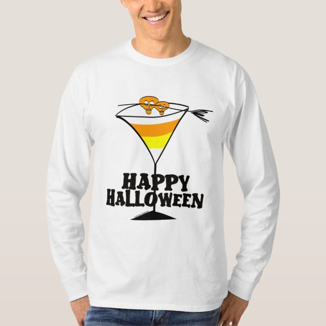 Halloween Candy Corn Martini T - Shirt (Vorderseite)