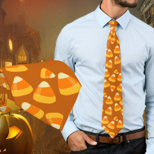 Halloween Candy Corn Pattern Orange Krawatte