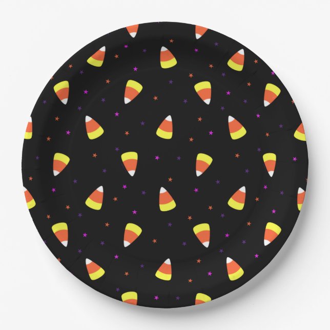 Halloween Candy Corn Pattern Pappteller (Vorderseite)