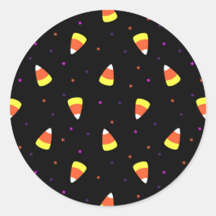 Halloween Candy Corn Pattern Runder Aufkleber