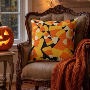 Halloween Candy Corn Seamless Pattern Kissen