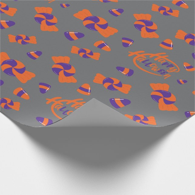 Halloween Candy Corn und Sweet Gray Wrapping Paper Geschenkpapier (Ecke)