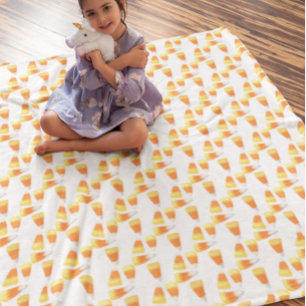 Halloween Candy Corn Wasserfarbenmuster Fleecedecke