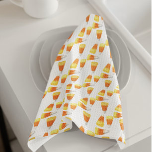 Halloween Candy Corn Wasserfarbenmuster Geschirrtuch