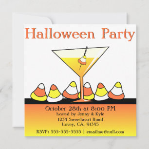 Halloween Candy Corntini Party Einladungen