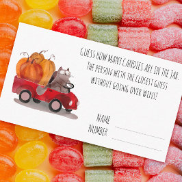 Halloween Candy Guessing Cartoon Cat Pumpkin Begleitkarte