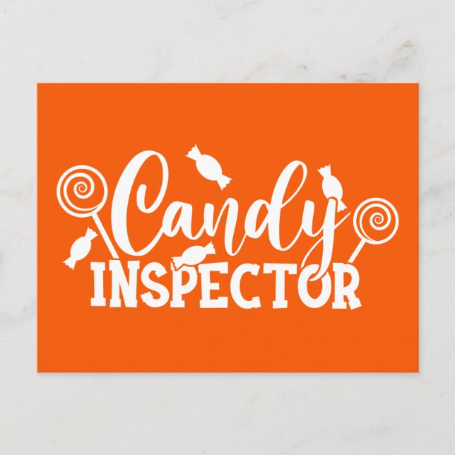 Halloween Candy Inspector Postkarte (Vorderseite)