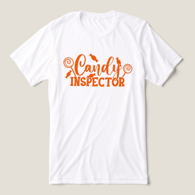 Halloween Candy Inspector Tri-Blend Shirt (Design Vorderseite)