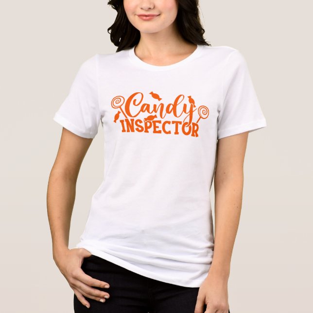 Halloween Candy Inspector Tri-Blend Shirt (Vorderseite)