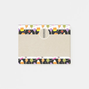 Halloween Candy Kraft Rustic Monogram Initial Post-it Klebezettel