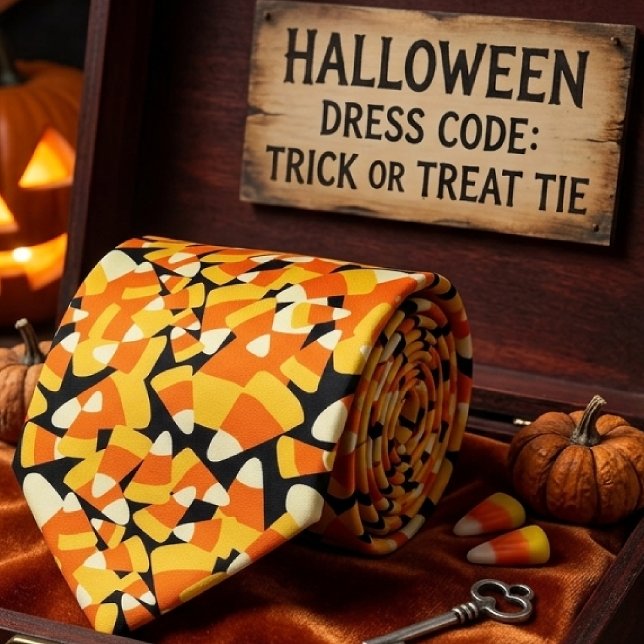 Halloween Candy Mais Nahtloses Muster Krawatte (Von Creator hochgeladen)