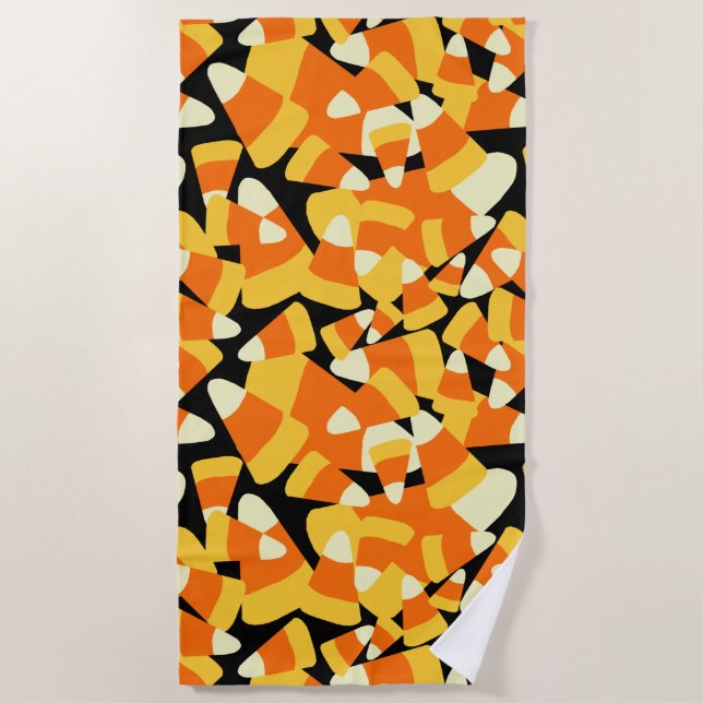 Halloween Candy Mais Nahtloses Muster Strandtuch (Vorderseite)