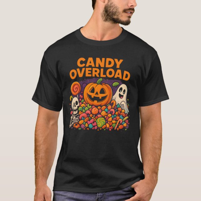 Halloween Candy Overload Niedlich Spooky Unisex Cl T-Shirt (Vorderseite)